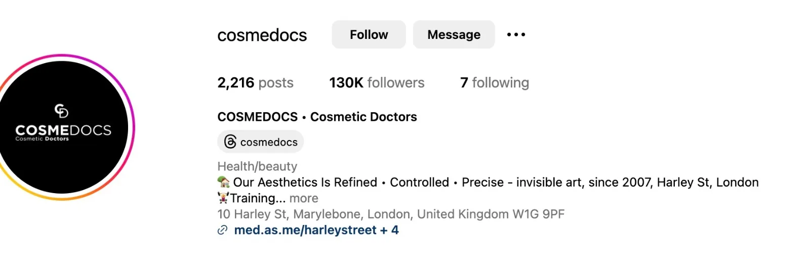 CosmeDoc Instagram Account