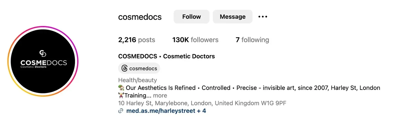 CosmeDoc Instagram Account