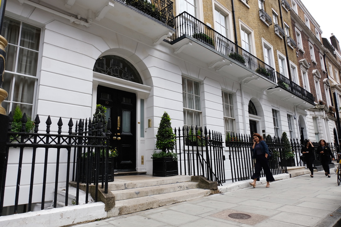Historic Georgian townhouse building on Harley Street housing medical clinics and consulting rooms