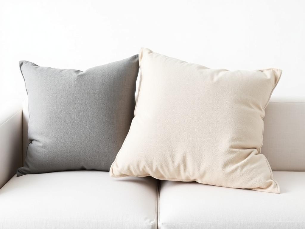 A perfectly filled cushion next to an overstuffed one