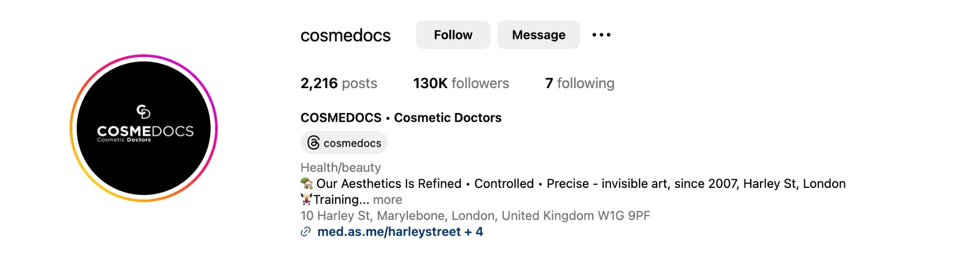 CosmeDoc Instagram Account