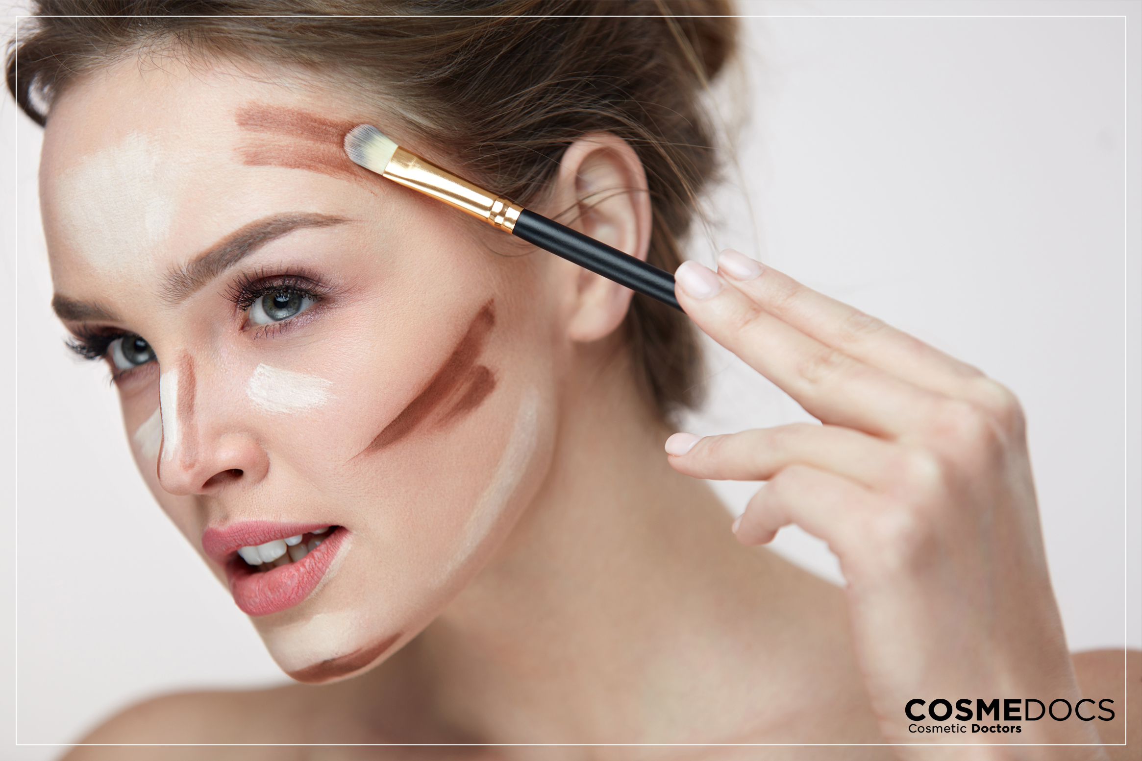 Heavy contouring and strobing